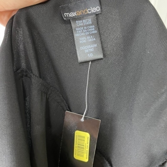 MAX & CLEO Black Ruffle Flounce V-neck Midi 10 - Picture 4 of 13